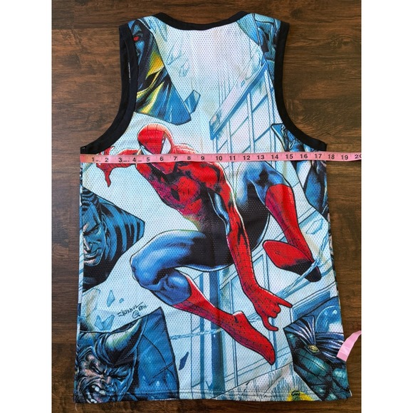 Spiderman Tank Top Victorious Los Angeles Comic Book Superhero Kids XL Men's XS - Picture 3 of 7